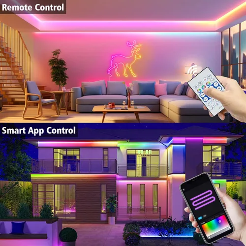 Miniatura 4 de DBFAIRY Luz de Cuerda de Neón Inteligente, 16.4 Pies Luces de Cuerda de Neón RGB que Cambian de Color IC con Aplicación Remota Sincronización