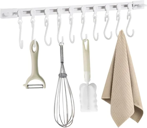 Miniatura 8 de Gancho multifuncional para riel deslizante, estante colgante de utensilios de cocina, colgador de pared, soporte para utensilios de ahorro
