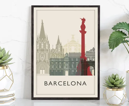 Miniatura 23 de Póster de ilustración de Lisboa, póster de horizonte de Lisboa Portugal, impresión de paisaje urbano y monumento, arte de pared para el hogar