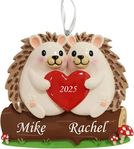 Miniatura 7 de Adorno de Navidad personalizado para parejas, regalo personalizado para parejas, recién casados, parejas casadas y comprometidas, decoración grabada