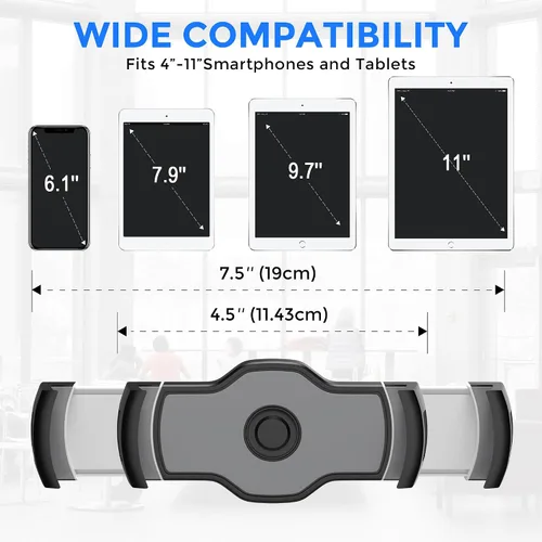 Miniatura 2 de AboveTEK Soporte para tableta, elegante soporte de aluminio para iPad, soporte plegable giratorio de 360° para tabletas/teléfonos inteligentes de 4