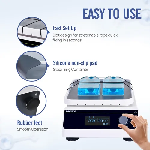 Miniatura 5 de Agitador lineal LCD de 40 a 300 rpm, capacidad de 4.4 lbs, con temporizador, agitador lineal digital con modo continuo o modo de temporizador