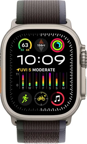 Miniatura 2 de Apple Watch Ultra 2 [GPS + Cellular 49mm] Reloj inteligente con caja de titanio resistente y correa Trail Loop azul/negra S/M. Rastreador de Funda