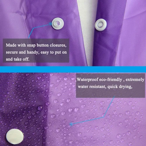 Miniatura 23 de Abrigos de lluvia (paquete de 2) – Ponchos de lluvia reutilizables de EVA para adultos, chaquetas impermeables para hombres y mujeres