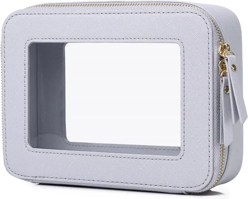 Miniatura 55 de Pinkmik Pequeña bolsa de maquillaje, mini estuche transparente para maquillaje y neceser con cremallera, organizador de bolsos para mujer