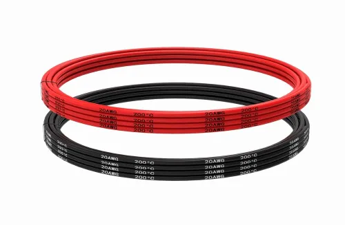 TUOFENG cable eléctrico de 20 AWG de 20 pies, cable trenzado [10 pies negros y 10 pies rojos], cable de silicona flexible de calibre 20, cable de