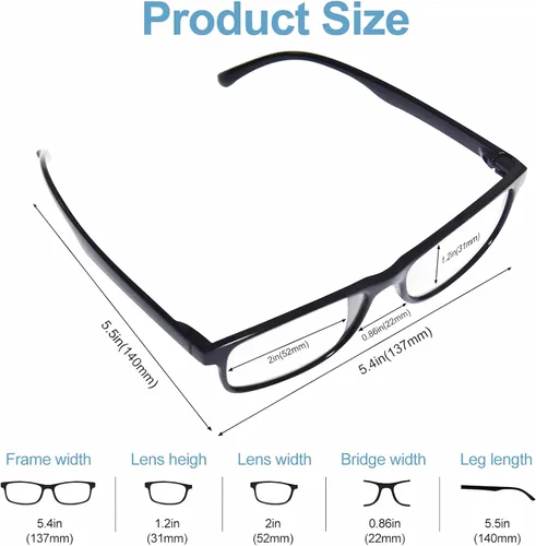 Miniatura 4 de Paquete de 5 lentes de lectura con bloqueo de luz azul, lentes de lectura para mujeres y hombres, filtro antirayos ultravioleta/reflejo, anteojos