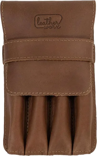 Miniatura 9 de Portalápices, estuche para lápices, soporte de estilo minimalista, almacenamiento clásico, cuero de grano completo, hecho a mano, marrón bourbon