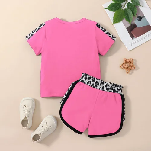 Miniatura 18 de Ropa de verano para niña, camiseta de manga corta para bebé, pantalones cortos, estampado de leopardo, camuflaje, de 18 meses a 6 años