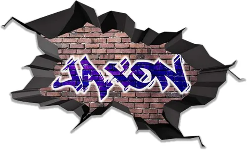 Miniatura 19 de Calcomanía de pared con nombre personalizado, graffiti 3D Arte personalizado calcomanía decorativa de vinilo Removible Despegar y pegar