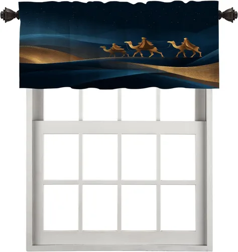 Miniatura 91 de Cortinas de cocina de hojas de arce otoñales para ventanas, hojas verdes y rojas sobre cenefas opacas negras, tratamientos de ventana de poliéster