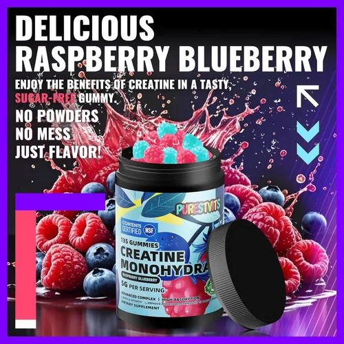Miniatura 6 de Gomitas de creatina certificada por NSF 0.18 oz – Gomitas de monohidrato de creatina – Energía preentrenamiento y apoyo del crecimiento muscular