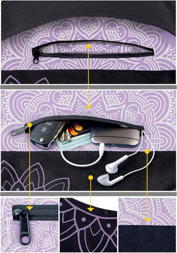 Miniatura 6 de Bolsa para esterilla de yoga: bolsa de yoga versátil con correas para alfombrilla y bolsillos de almacenamiento, sostiene esterillas de yoga