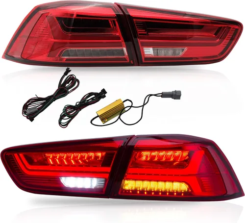 Miniatura 18 de VLAND Conjunto de faros delanteros aptos para Mitsubishi Lancer& EVO X 2008-2020 W/DRL, luz delantera LED con señal de giro secuencial, faro