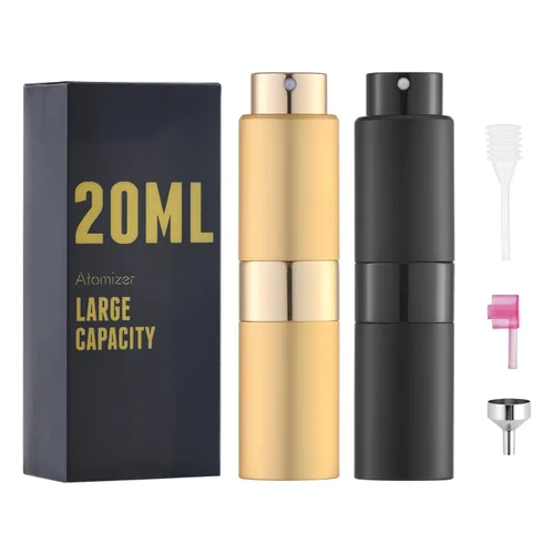 Miniatura 16 de Botella de perfume de viaje rellenable con atomizador de Owlyee: spray de colonia mini para rellenar - atomizador de fragancia vacío para hombres