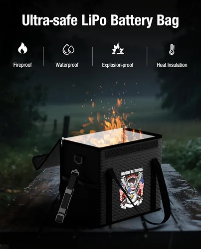 Miniatura 2 de LiFePO4 - Bolsa segura ignífuga con batería de litio de 12 V 50 Ah con correa para el hombro, contenedor a prueba de explosiones de gran capacidad