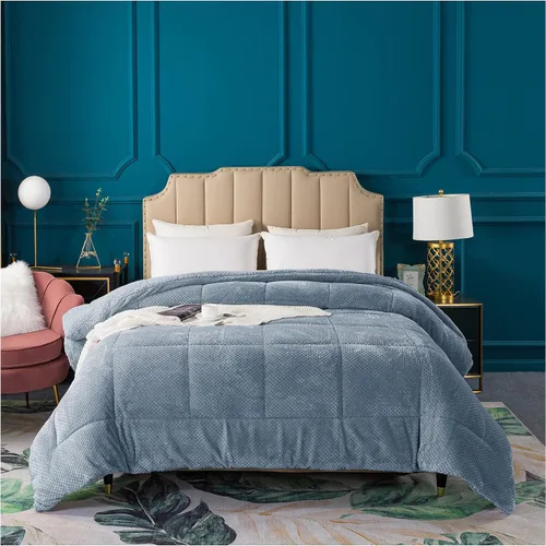 Miniatura 13 de KASENTEX Edredón de felpa sherpa de lujo súper ultrasuave, tamaño Queen, ropa de cama acogedora y reversible de piel sintética, lavable a máquina
