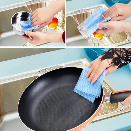 Miniatura 2 de Toalla de limpieza desechable (2 rollos/100 piezas) Toallas de papel Multiusos Tela OTP No Tejidos No Tejidos Cocina Desechable Antiadherente