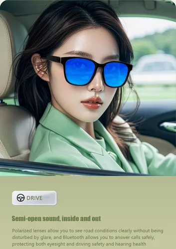 Miniatura 6 de Gafas de sol inteligentes Bluetooth para hombres y mujeres, gafas de audio con altavoces, auriculares de conducción ósea, auriculares inalámbricos