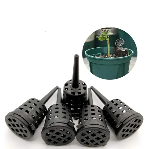 Miniatura 3 de Happyyami 50 cestas de fertilizante para bonsái, caja de fertilizante de plástico, cesta de fertilizante con cubierta para plantas de cultivo