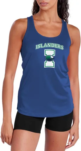 Miniatura 325 de Camiseta deportiva sin mangas oficial de NCAA Collegiate para mujer, con espalda cruzada, colección con logotipo primario