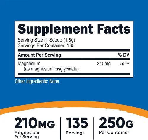 Miniatura 2 de Nutricost - Polvo de Magnesio Bisglicinato (Sin sabor, 8.8 onzas) - Suplemento vegano y sin OMG
