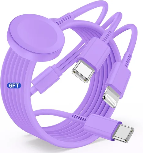 Miniatura 10 de Cable de carga USB C mejorado para Apple Watch, [certificado Apple MFi], cable de carga magnético para iWatch de 6 pies, cable de carga tipo C 2