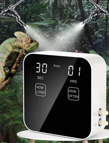 Mister Automático para Reptiles, Sistema Silencioso de Nebulización con Temporizador, Humidificadores de Nebulización para Reptiles con Fines Blanco