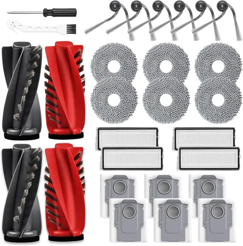 Miniatura 17 de Juego de 8 almohadillas de limpieza para aspiradora robot Roborock QV 35A/Saros 10R/Q Revo/Qrevo S/Qrevo Pro/Qrevo Plus/Qrevo Master/Qrevo