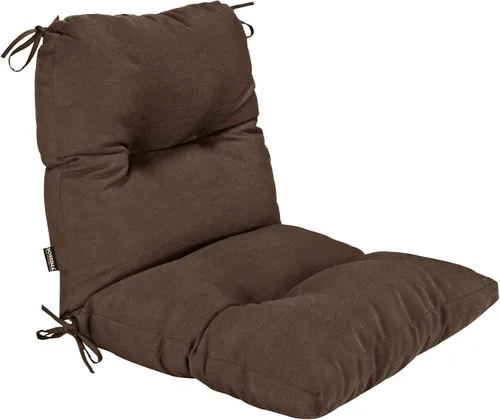 Miniatura 17 de Cojín acolchado para silla de respaldo alto para interiores y exteriores, cojines de asiento de patio, color negro