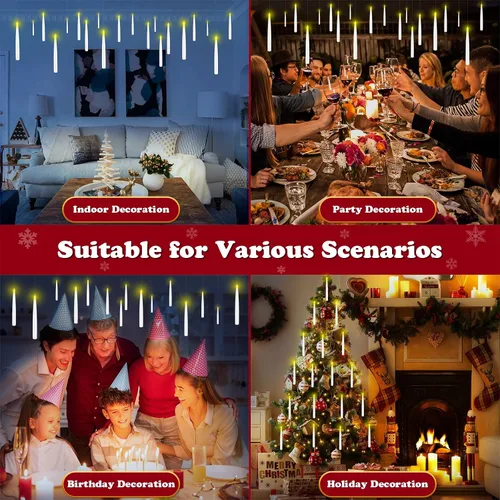 Miniatura 4 de 18 velas flotantes con varita, decoraciones mágicas colgantes mágicas, velas de ventana a pilas con control remoto de varita, velas LED de luz