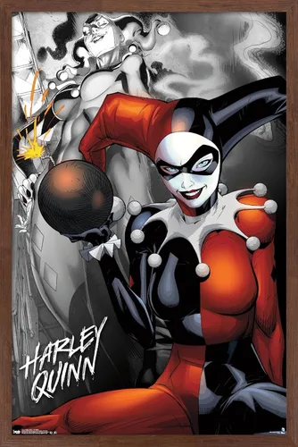 Miniatura 10 de Trends International DC Comics - Póster de pared de Harley Quinn, la bomba, 14.725 x 22.375 pulgadas, versión enmarcada de madera de granero