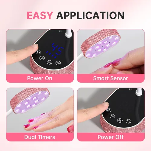 Miniatura 6 de Lámpara de uñas LED UV, mini luz UV para esmalte de uñas de gel, secador de uñas LED recargable, secado rápido, lámpara de uñas UV para el hogar