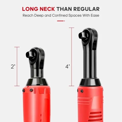 Miniatura 2 de FAHKNS Llave de trinquete inalámbrica extendida de 18 V, juego de llaves eléctricas 3/8 de 45 ft-lbs (60 N.m) 400 RPM de potencia, 2