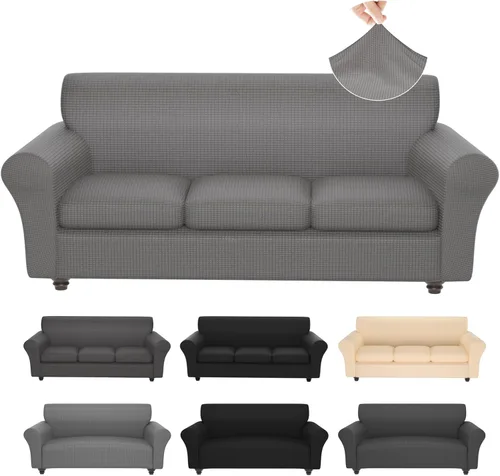 Miniatura 12 de Fundas elásticas para silla, fundas elásticas para sillón de 2 piezas, fundas de sofá lavables con diseño floral para sillón, protector de muebles