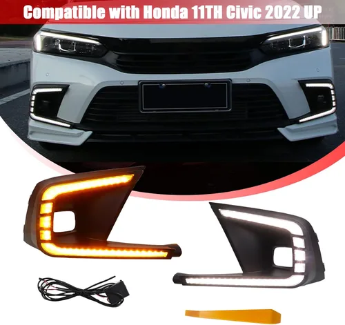 Miniatura 3 de Switchback - Lámpara LED antiniebla frontal blanco/ámbar, lámpara secuencial diurna de funcionamiento, característica de señal de giro LED