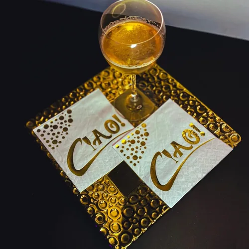 Miniatura 9 de Servilletas de cóctel blancas y doradas – Servilletas de bebidas de 3 capas de 5 x 5 pulgadas a granel – Diseño único para servilletas de postre