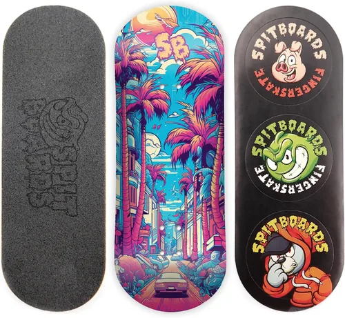 Miniatura 9 de SPITBOARDS® Tabla de Diapasón de 34 mm - Madera Real (5 Capas) Forma Clásica de Popsicle Street - Tamaño: 34 x 96 mm - Tabla Gráfica Única