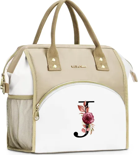 Miniatura 31 de Lonchera con inicial para mujer, lonchera térmica para niñas, lonchera grande para adultos, a prueba de fugas, para trabajo de picnic, bolsa de mano