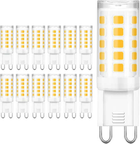 Miniatura 14 de winshine Bombilla LED G9 de 3000 K, luz blanca cálida, bombilla G9 de 4 W (equivalente a halógeno de 40 W), base de cerámica G9 bi pin con ángulo
