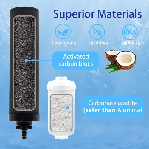 Miniatura 3 de Filtro de Agua por Gravedad de Reemplazo para Filtros Berkey® BB9-2® Negros y Filtros de Fluoruro PF-2®, Compatible con Sistema de Filtro de Agua
