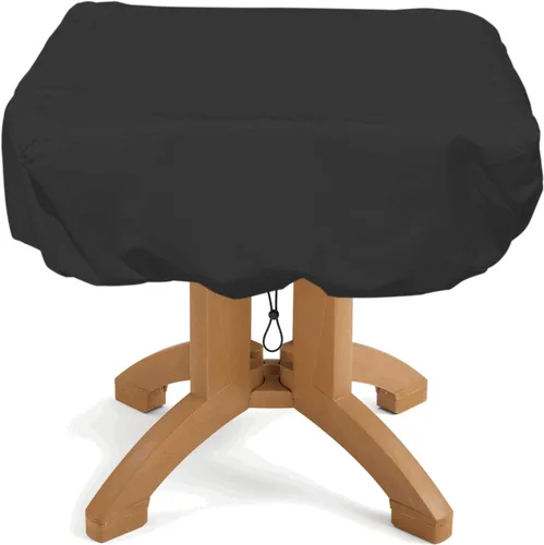 Miniatura 8 de Funda de mesa redonda, adecuada para mesa redonda de patio de 64 pulgadas de diámetro, tela Oxford de doble capa gruesa, antidesgarros, con asa, Gris