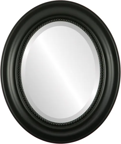 Miniatura 17 de OVALCREST Espejo de pared ovalado biselado para decoración del hogar, estilo patrimonial, espray plateado, dimensiones exteriores de 25 x 29 pulgadas