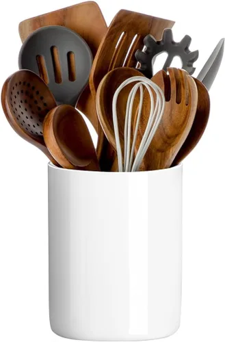 Miniatura 8 de Portautensilios de cocina, Portautensilios grandes para encimera, Recipiente de cerámica para utensilios, Profundo y estable, Portautensilios
