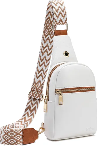 Hvjcez Small sling bag for women crossbody purse Waterproof Leather Fanny Packs for Women Chest Bag with Adjustable Strap