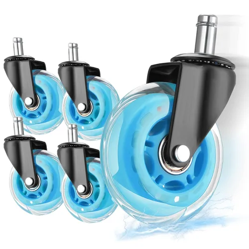 Miniatura 9 de Hivexagon Juego de 5 ruedas de repuesto para silla de oficina, ruedas universales silenciosas, resistentes, de 3 pulgadas, para sillas de oficina
