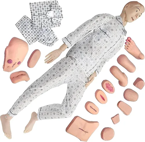 Maniquí médico para entrenamiento, cuidado del paciente, maniquí médico de 5.57 pies, tamaño natural, maniquí de entrenamiento de enfermería para