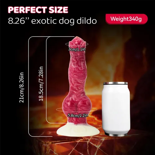 Miniatura 2 de Consolador monstruo con nudo de perro, juguete sexual con ventosa, 8 pulgadas, consolador anal anudado de silicona rosa realista para mujeres