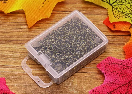 Miniatura 5 de Shapenty 1200 anillos de salto abiertos de hierro chapado en bronce a granel para manualidades, aretes, collares, pulseras, colgantes, gargantillas