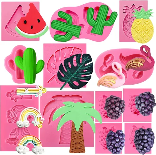 Miniatura 14 de Funshowcase Molde de silicona para decoración de pasteles de vacaciones en la playa, decoración de pasteles de fondant, decoración de cupcakes, 634